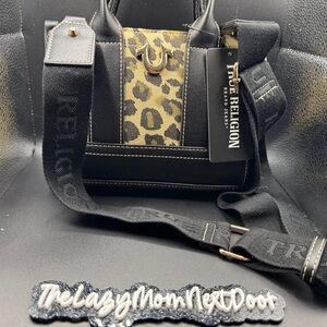 True Religion Black and Tan Mini Bag